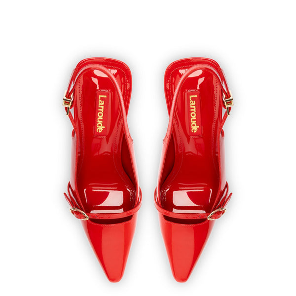 Ines Hi Pump in Scarlet Patent Leather