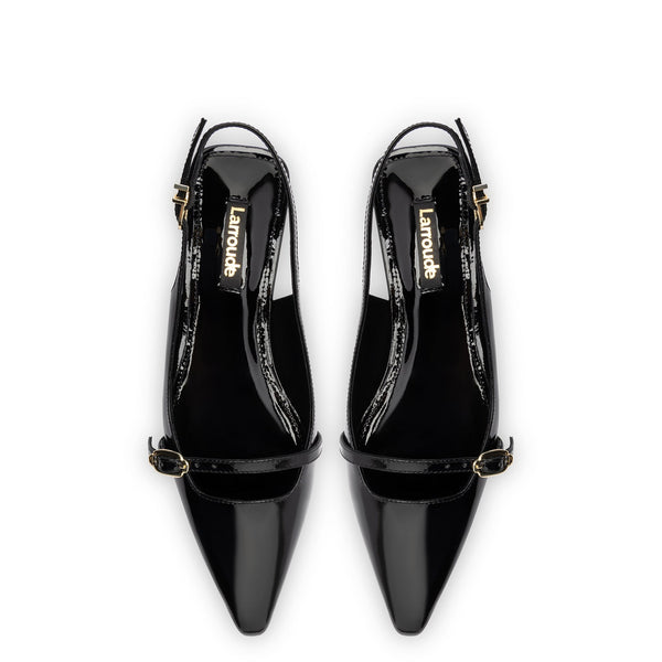 Ines Flat In Black Patent Leather