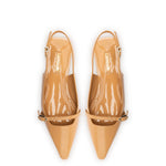 Ines Flat In Tan Patent Leather