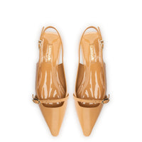 Ines Flat In Tan Patent Leather