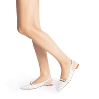 Ines Flat In White Patent Leather