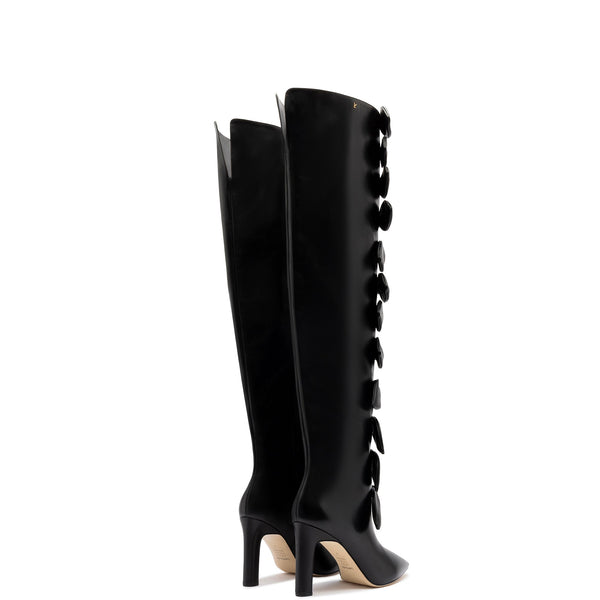 Larroudé for Jonathan Cohen: Tie Boot In Black Leather