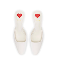 Amal Mule In White Patent Leather