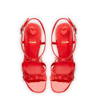 Brooks Sandal In Scarlet Patent Leather