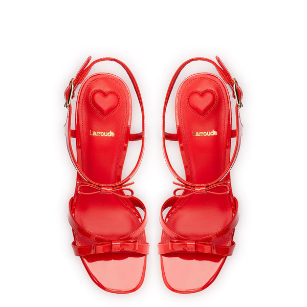 Brooks Sandal In Scarlet Patent Leather