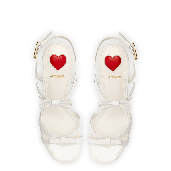 Brooks Sandal In White Patent Leather