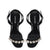 Calypso Sandal In Black Fabric and Crystals