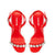 Calypso Sandal In Red Fabric and Crystals