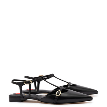 Grace Flat In Black Leather