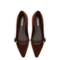 Irene Flat In Brown Suede