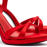 Angelina Sandal In Cherry Satin