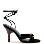 Verona Strappy Sandal In Black Suede