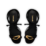 Verona Strappy Sandal In Black Suede