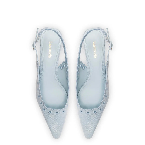 Florence Broderie Pump In Maya Denim