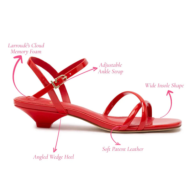 Charlotte Sandal In Scarlet Patent Leather