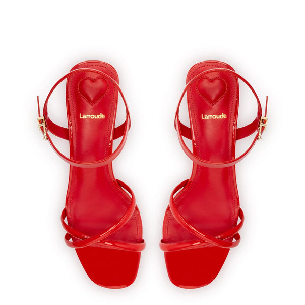 Charlotte Sandal In Scarlet Patent Leather