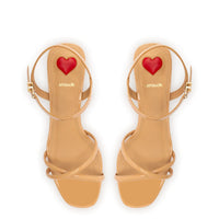 Charlotte Sandal In Tan Patent Leather