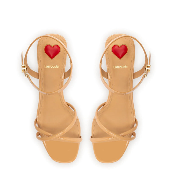 Charlotte Sandal In Tan Patent Leather