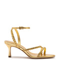 Milanina Mini Sandal In Gold Metallic Leather