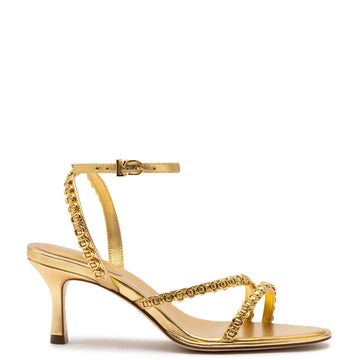 Milanina Mini Sandal In Gold Metallic Leather