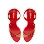 Milanina Mini Sandal In Scarlet Leather