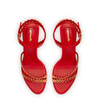 Milanina Mini Sandal In Scarlet Leather