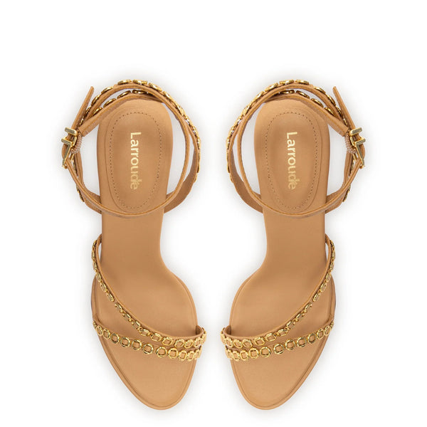 Milanina Mini Sandal In Tan Leather