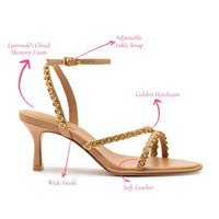 Milanina Mini Sandal In Tan Leather