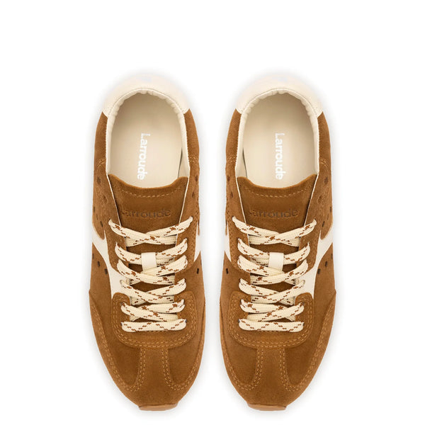 Stella Sneaker In Russet Suede and Ivory Leather