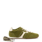 Stella Sneaker In Seaweed Suede and Ivory Leather