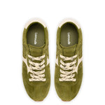 Stella Sneaker In Seaweed Suede and Ivory Leather