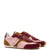 Stella Sneaker In Tulip, Russet and Wine Suede and Silver Metallic Leather