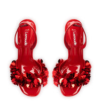 Morgan Sandal In Scarlet Patent Leather