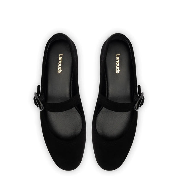 Verona Ballet Flat In Black Suede