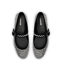 Verona Ballet Flat Crystal In Black Suede