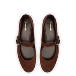 Verona Ballet Flat In Brown Suede