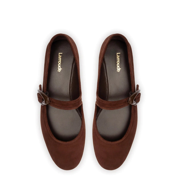 Verona Ballet Flat In Brown Suede