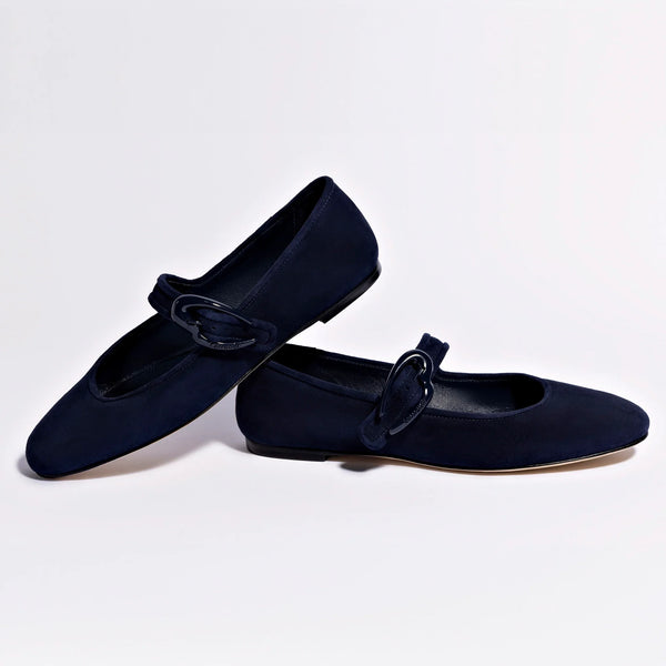 Verona Ballet Flat In Navy Suede