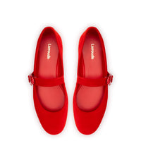 Verona Ballet Flat In Scarlet Suede