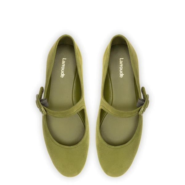 Verona Ballet Flat In Seaweed Suede