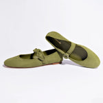 Verona Ballet Flat In Seaweed Suede