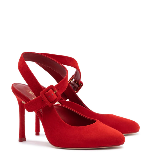 Deena By Larroudé Pump In Red Suede