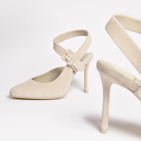 Deena By Larroudé Pump In Mushroom Grey Suede