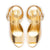 Deena By Larroudé Wedge Sandal In Gold Metallic Leather