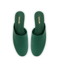 Venice Flat Mule and Pouch Kit In Emerald Suede