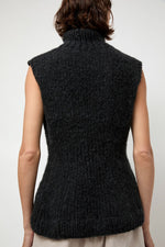 Lauren Manoogian Handknit Peplum Shell in Ink