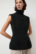 Lauren Manoogian Handknit Peplum Shell in Ink