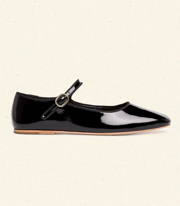 MARY JANE SLIPPER -- BLACK PATENT