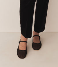 MARY JANE SLIPPER -- BLACK MESH DOT