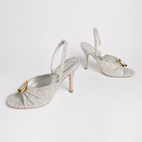 Mayfair Sandal In Silver Lurex